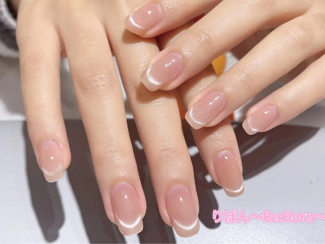 💅オフ込みワンホンネイルマグネットフレンチ/ハートマグネット/ビー玉マグネットの写真