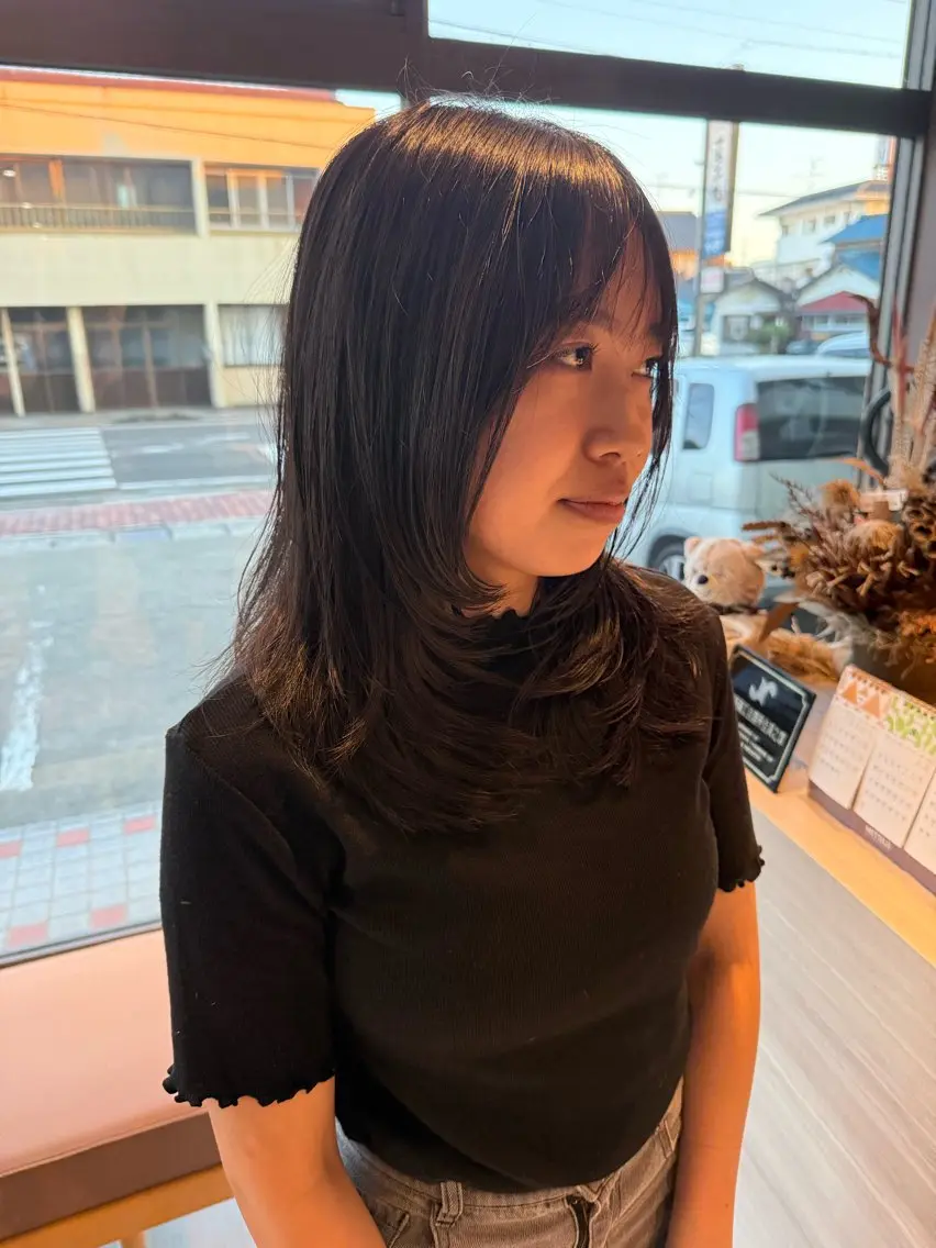 ミディアム ハッシュカット カット トリートメント Lien.テラダ 各務原スタイリストのヘアスタイル