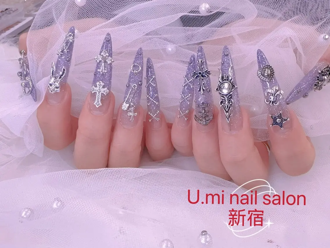 ネイル ボルドー チークネイル 長さ出し フレンチネイル ジェルネイル UMI ネイルサロン新宿🎀のネイルデザイン