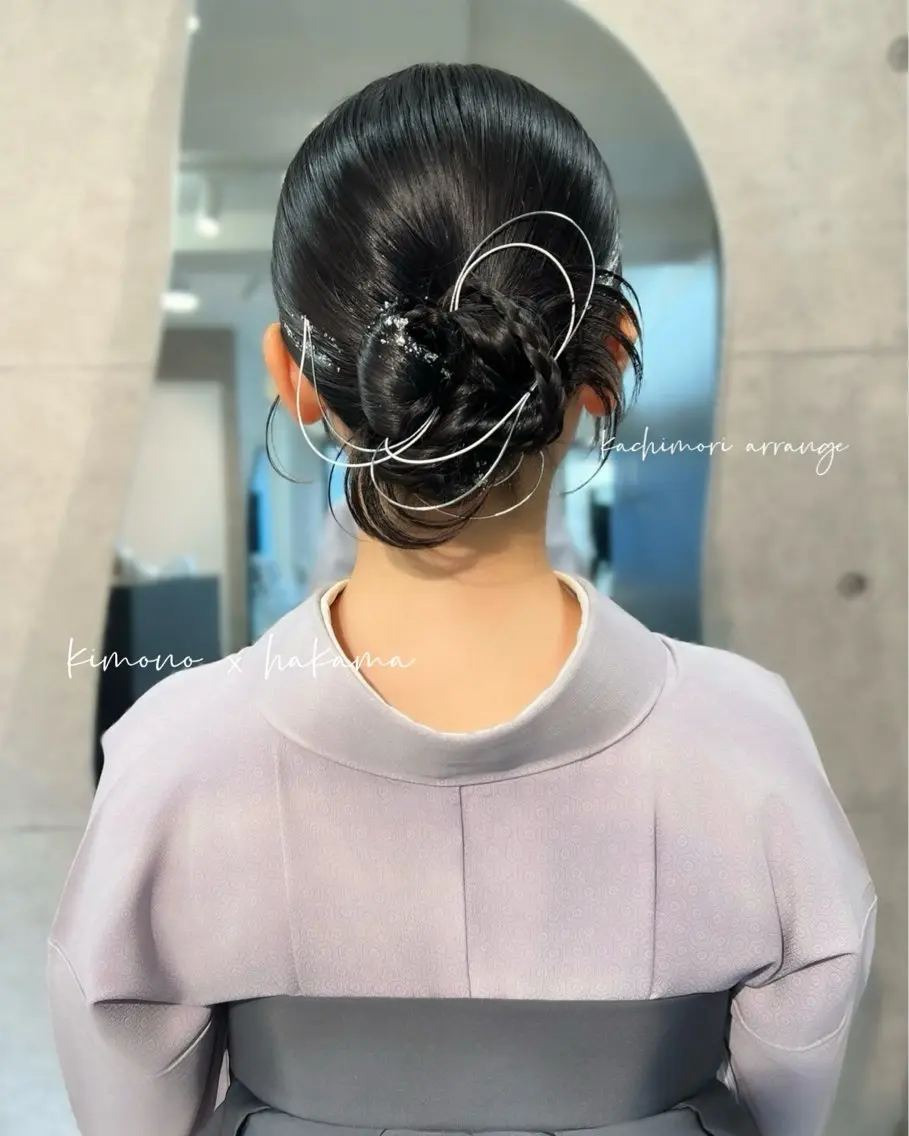 セミロング ヘアアレンジ 着付け ヘアメイク/髪質改善 🎀Moeri🎀のヘアスタイル