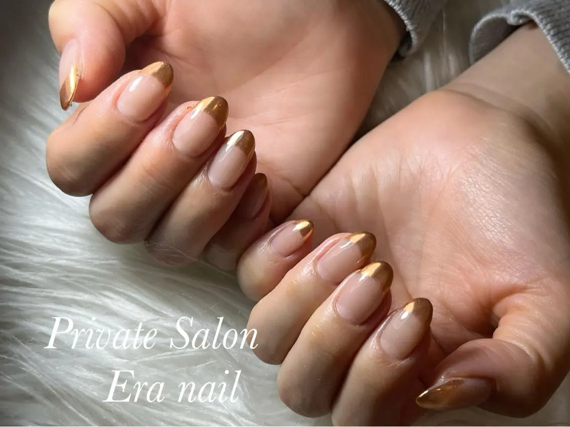 ネイル フレンチネイル ミラーネイル Era nailのネイルデザイン