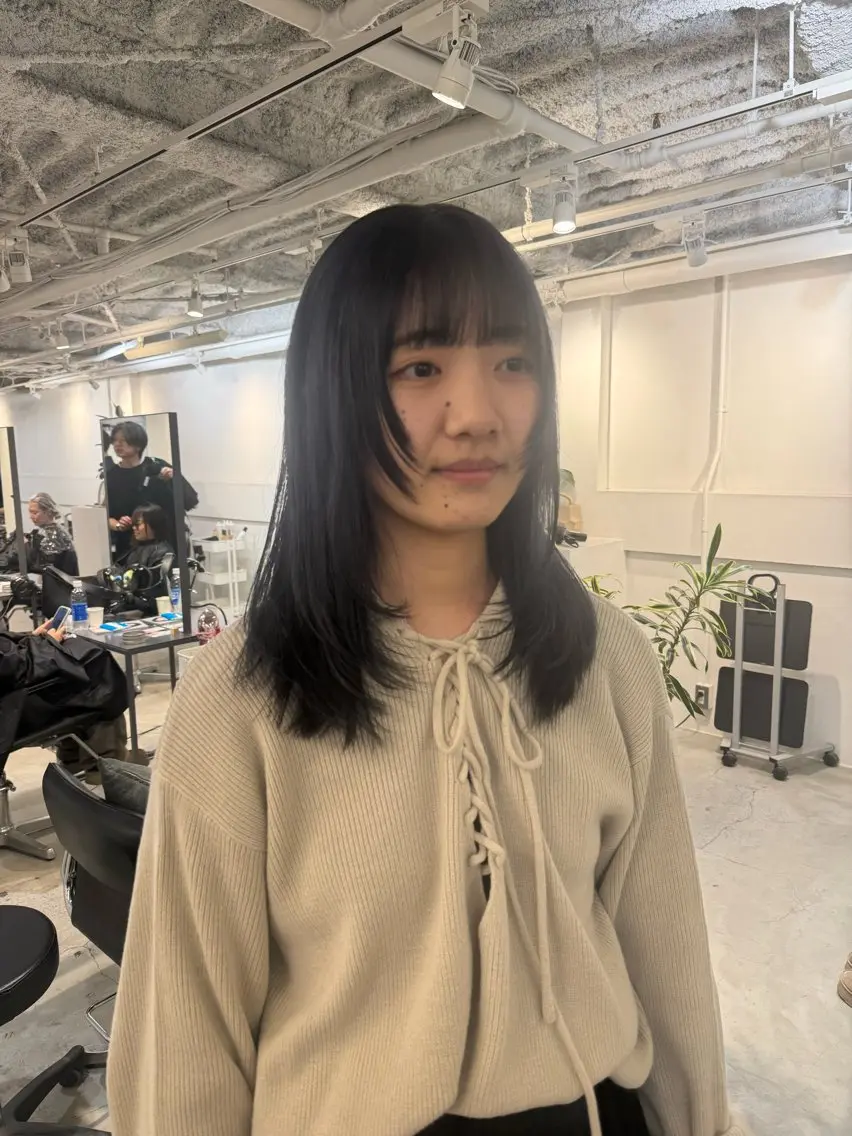 セミロング カット ヘアカラー トリートメント 新宿/顔周りカット +レイヤー=しずく♩のヘアスタイル