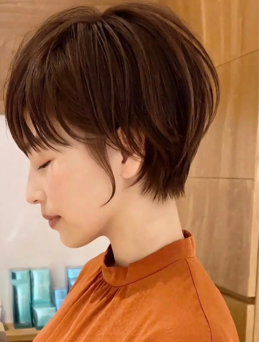 ショート ショートボブ ボブ かきあげバング 髪質改善 オン眉 VIEW EHIME 齋藤  あつきのヘアスタイル
