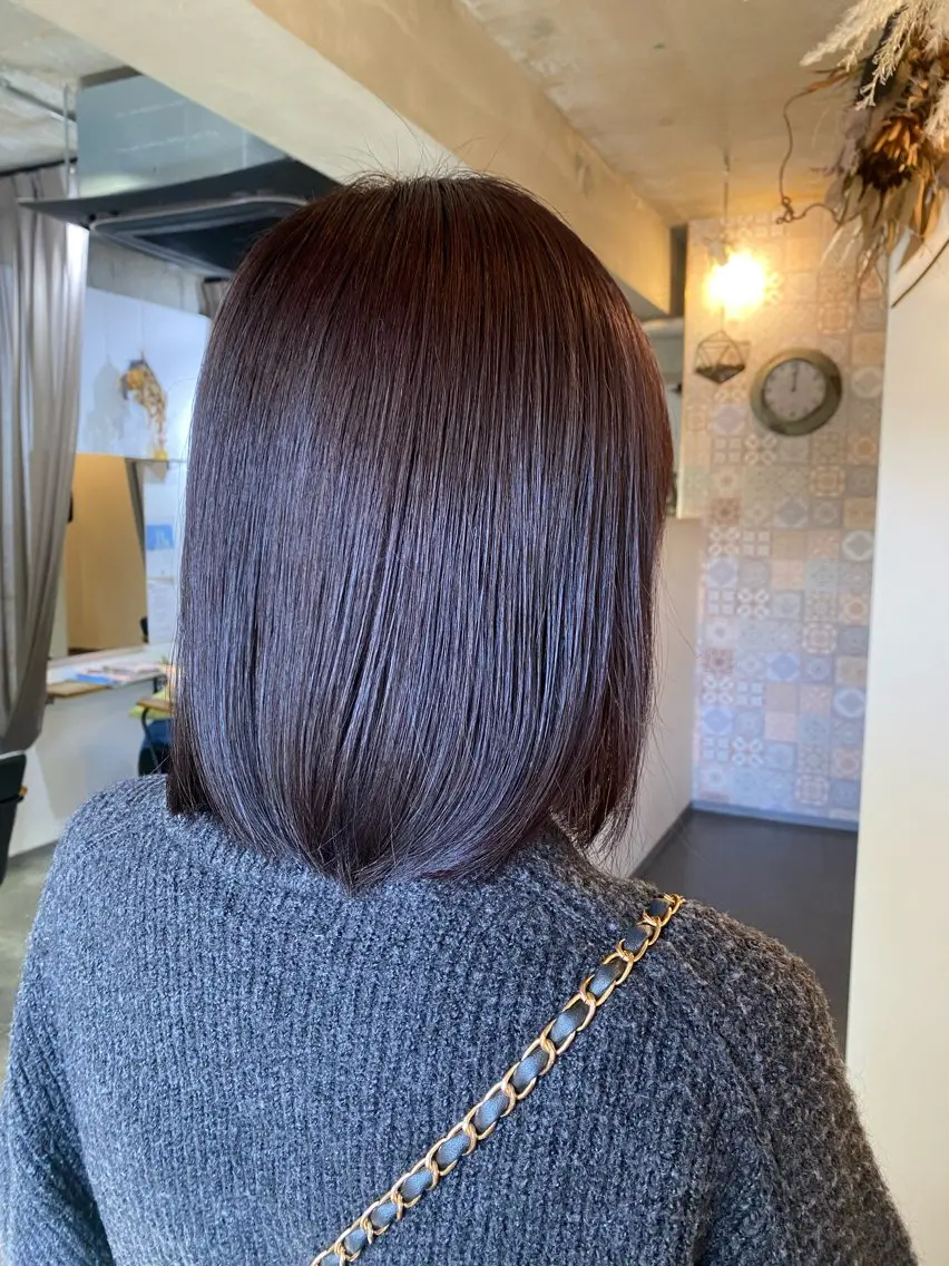 ミディアム カラー ブラウンカラー ラベンダーカラー ラベンダーブラウン ヘアカラー maya マヤのヘアスタイル