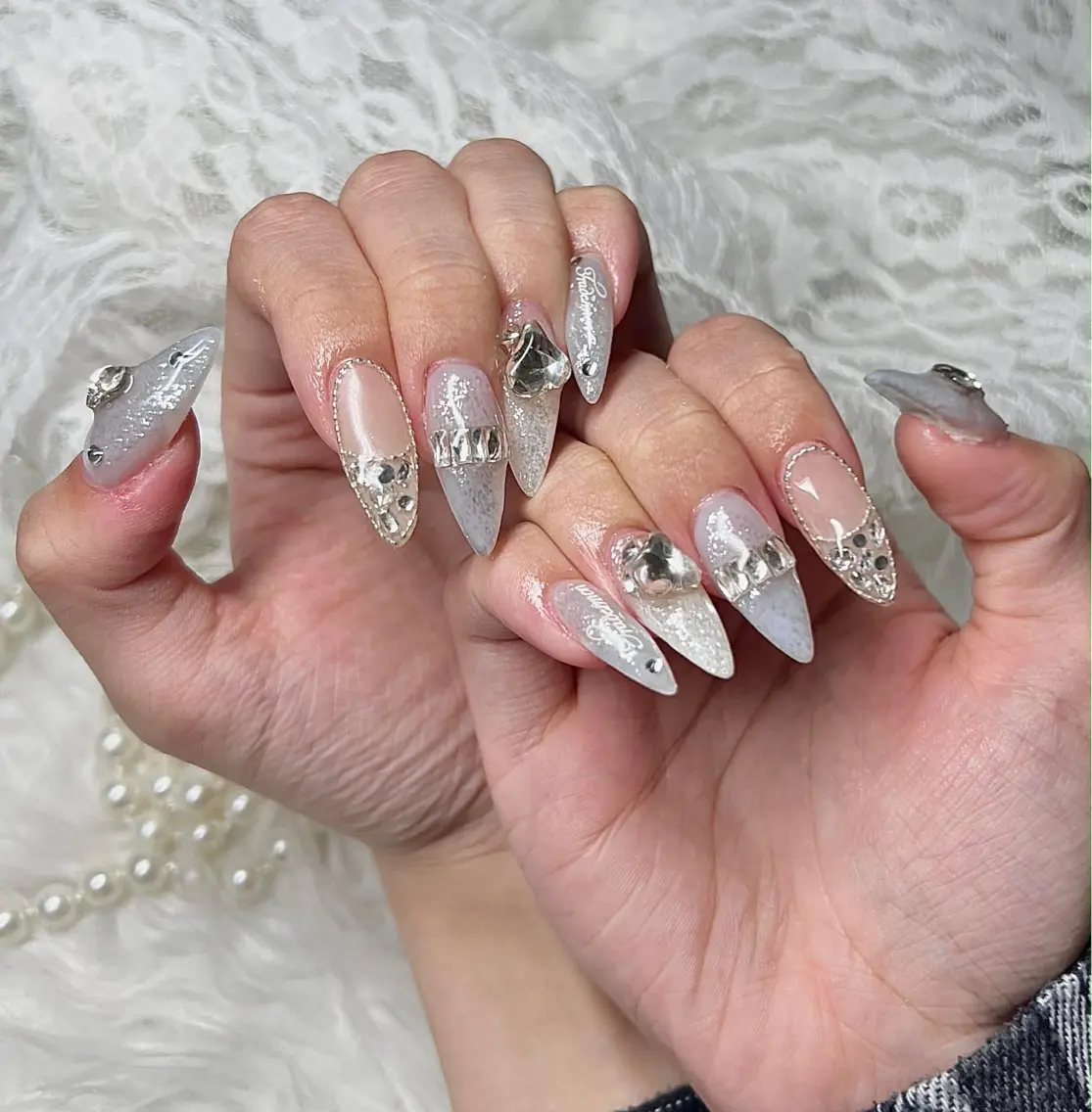 ネイル フレンチネイル ジェルネイル ハロウィン 韓国ネイル マグネットネイル ハンドネイル Hbaby nailのネイルデザイン