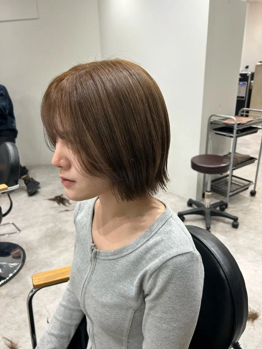 ミディアム カラー ヘアアレンジ ボブ レイヤーカット カット ヘアカラー ボブ /ニュアンス/ satomi🧸💖のヘアスタイル
