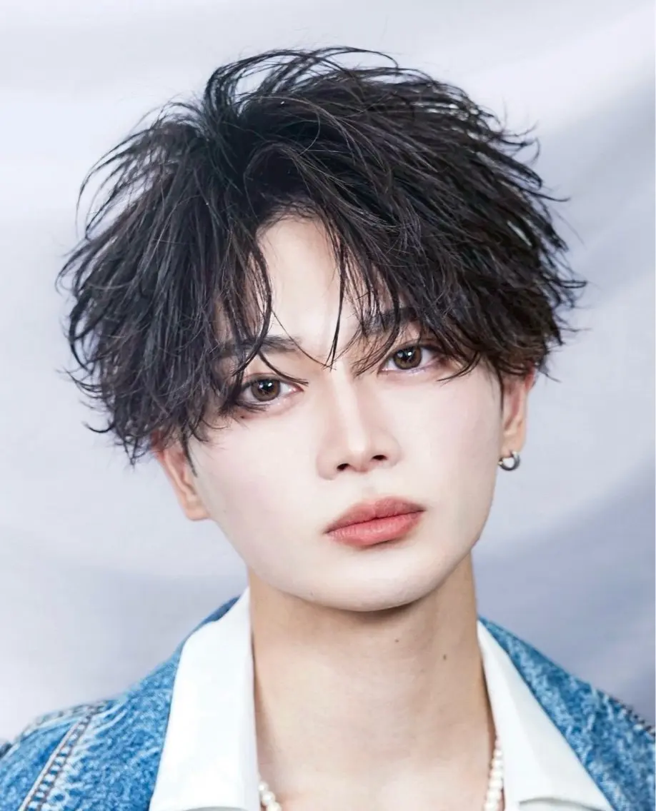 カラー パーマ メンズ 藤田 陸斗のヘアスタイル