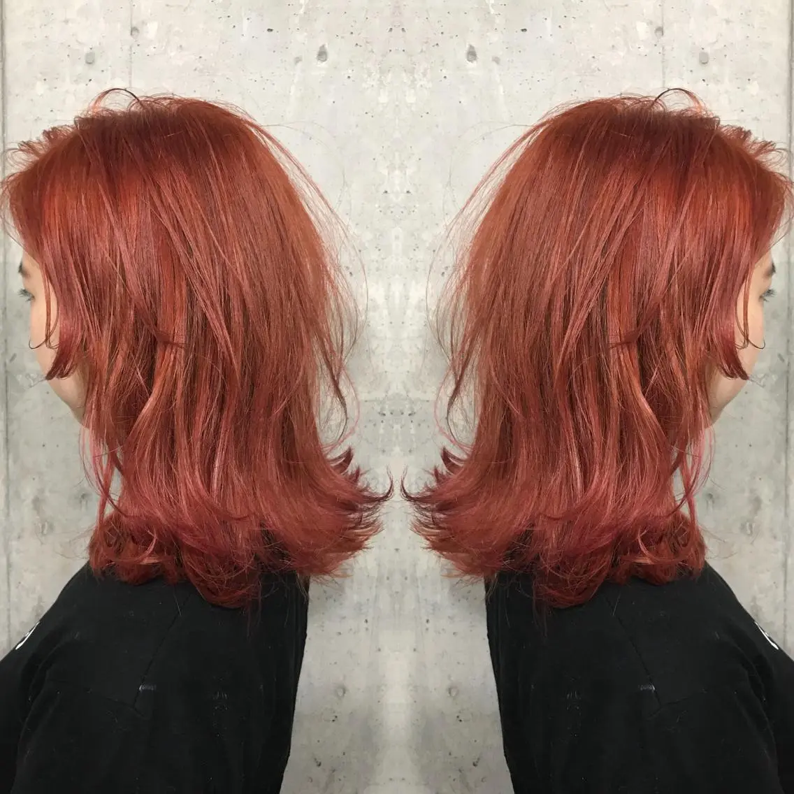 ミディアム カラー パーマ ヘアアレンジ メンズ キッズ ネイル マツエク・マツパ オレンジ カラーマツエク オレンジ サロンドミルク 渋谷高比良のヘアスタイル