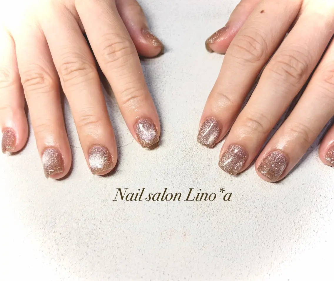 ネイル マグネットネイル マグネットワンカラー オフィスネイル ワンカラーネイル ハンドネイル Nail salon Lino*aのネイルデザイン