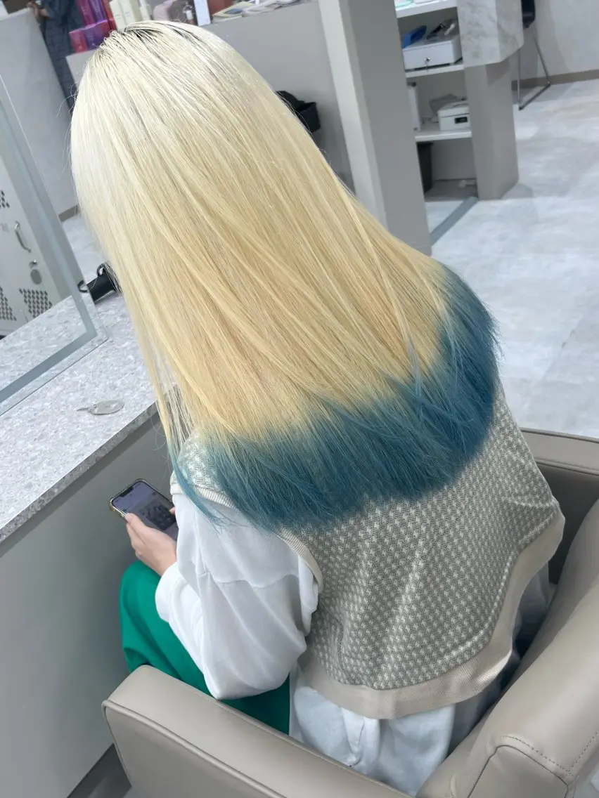 カラー ヘアカラー デザイン×ダブルカラ ーHarusa🎀のヘアスタイル