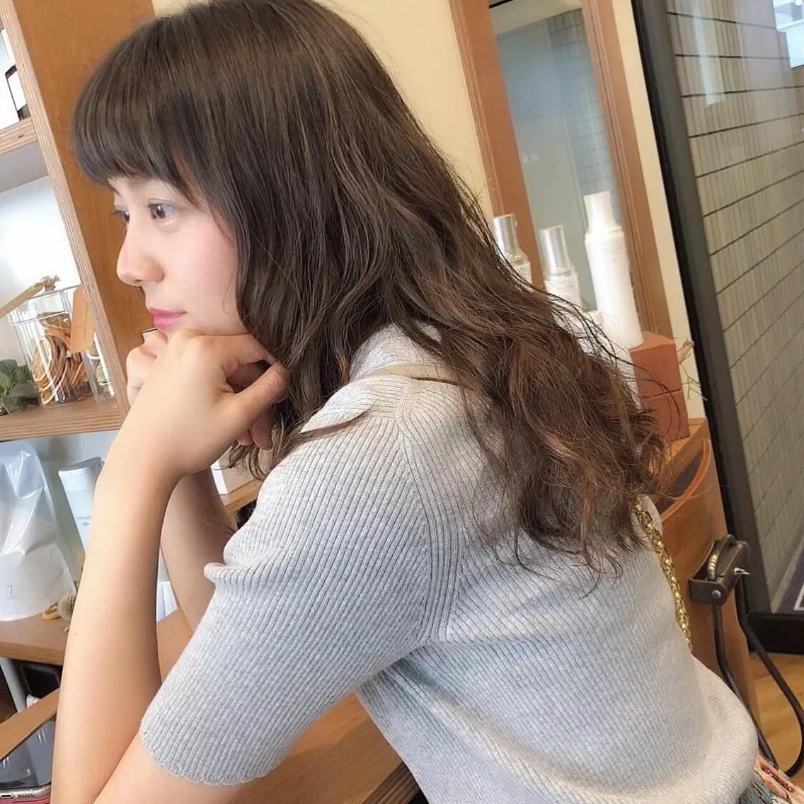 ロング パーマ 山野 稚奈のヘアスタイル