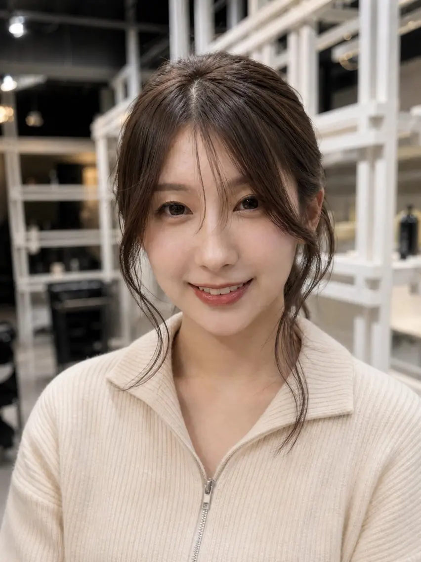 ロング カット ヘアカラー トリートメント 恵比寿結べるレイヤー 地毛風カラー大場のヘアスタイル