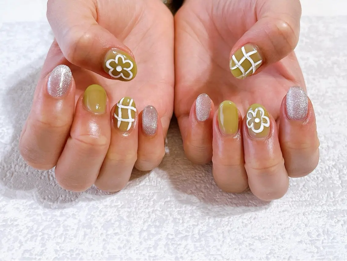 ネイル ジェルネイル メンズネイル パラジェル ぷっくりネイル 春ネイル kiki nail たまプラーザのネイルデザイン
