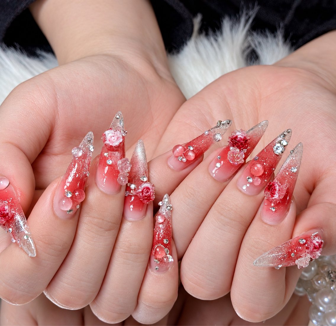 ネイル アートネイル ボルドー フレンチネイル ジェルネイル 氷ネイル・うるうるネイル ハンドネイル Julie NailSalonのネイルデザイン