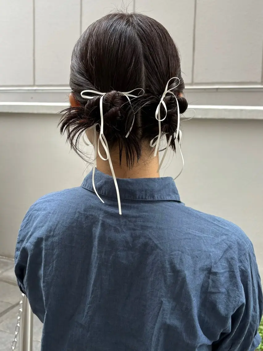 ヘアアレンジ ヘアセット yumemiレイヤー ✴︎ 透明感カラーのヘアスタイル