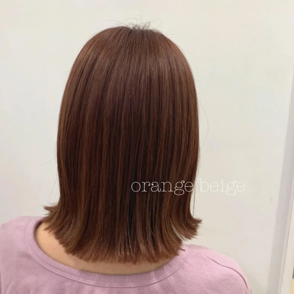 ミディアム カラー カット ヘアカラー トリートメント ぱつっとボブ/ 小野あかねのヘアスタイル