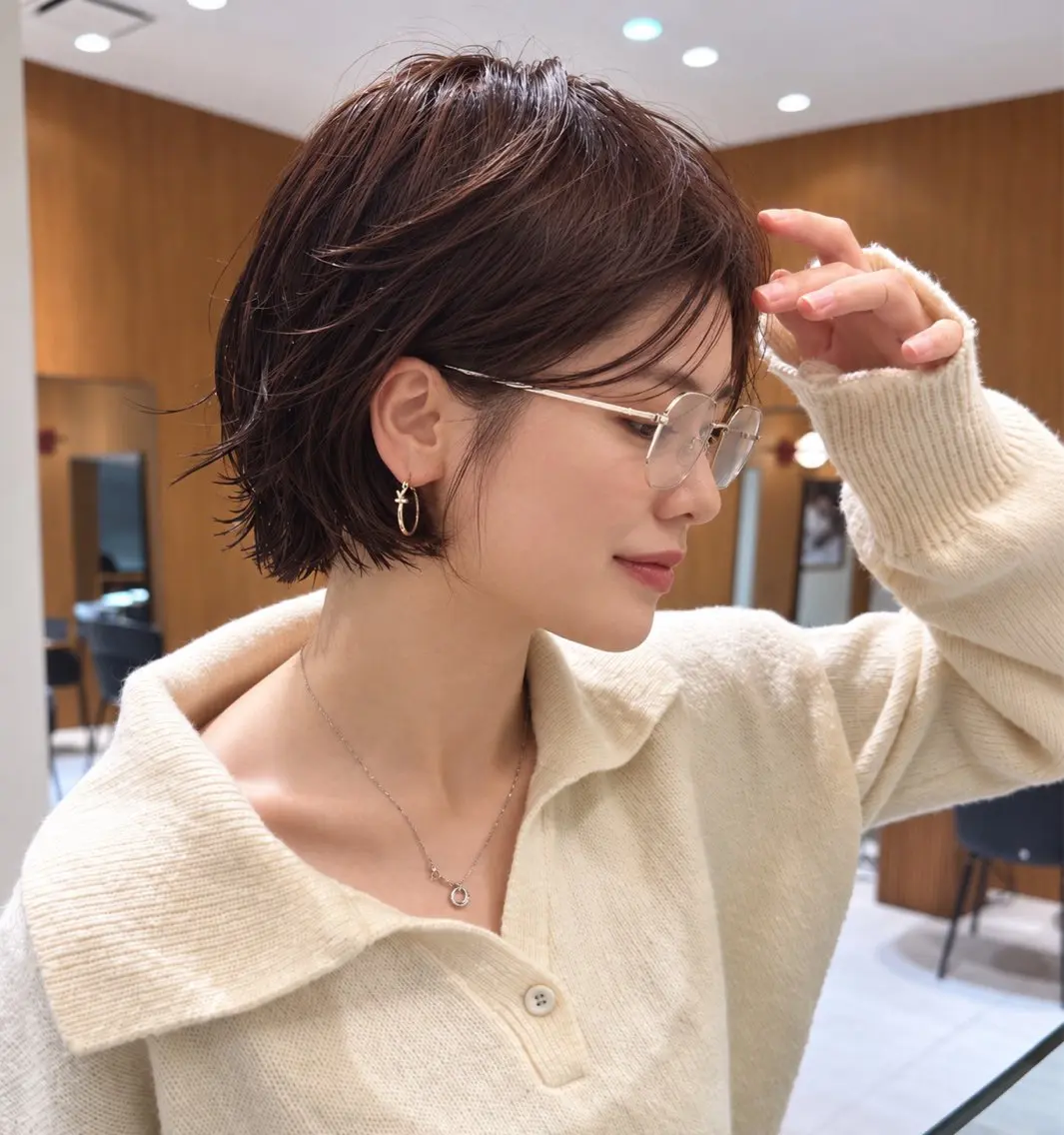 ショート ショートボブ ボブ 似合わせカット ショートヘア カット ヘアカラー トリートメント 骨格診断/宮澤瑞穂 ボブ/レイヤー/銀座のヘアスタイル