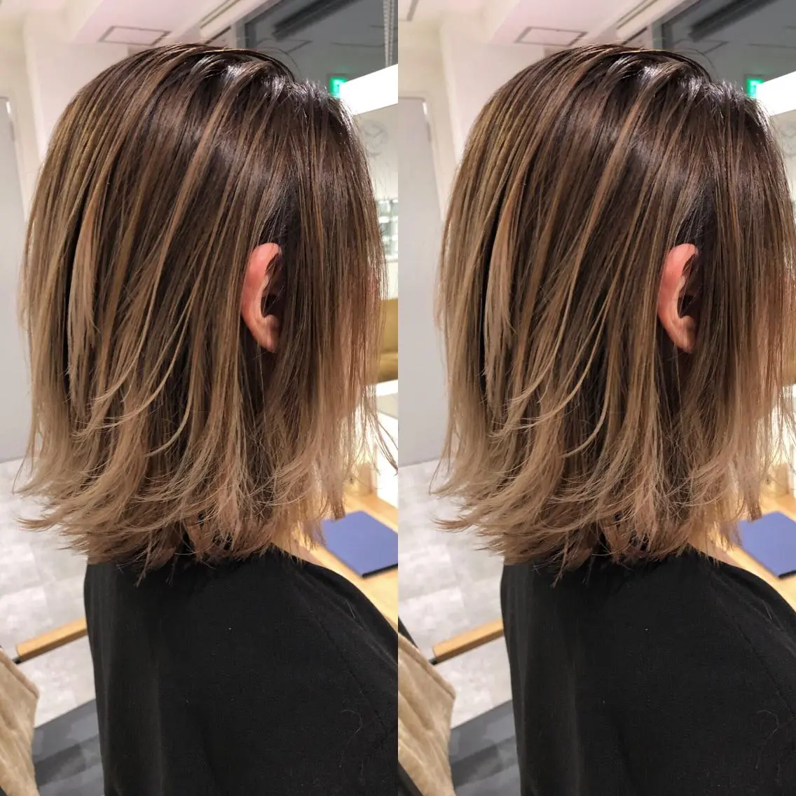 ショート カラー バレイヤージュ レイヤーカット ヘアカラー JILBLAN京都 ショート/ハイライトのヘアスタイル