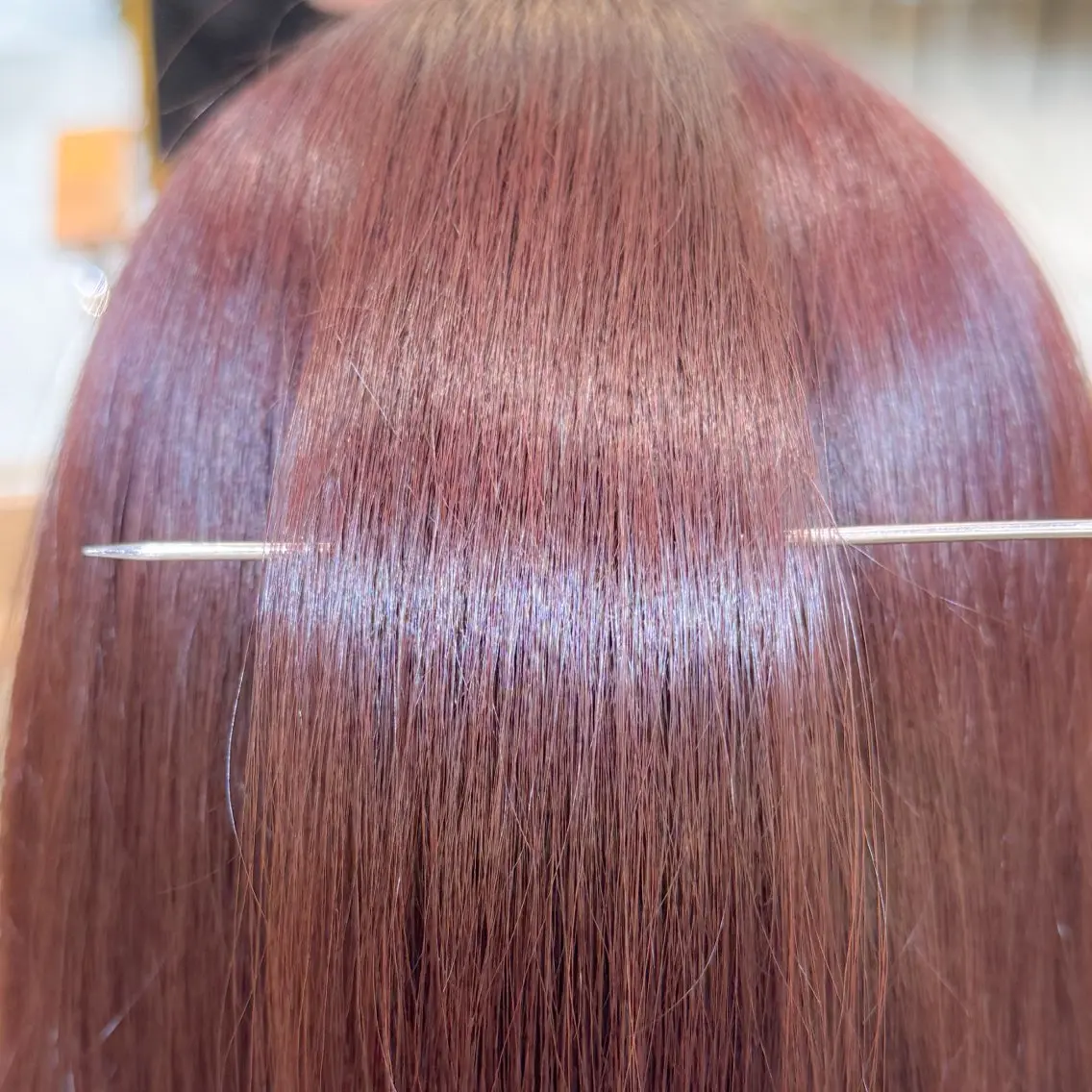 セミロング レッドブラウン ヘアカラー ✨️うる艶カラー 🫧吉松佳穂🫧のヘアスタイル