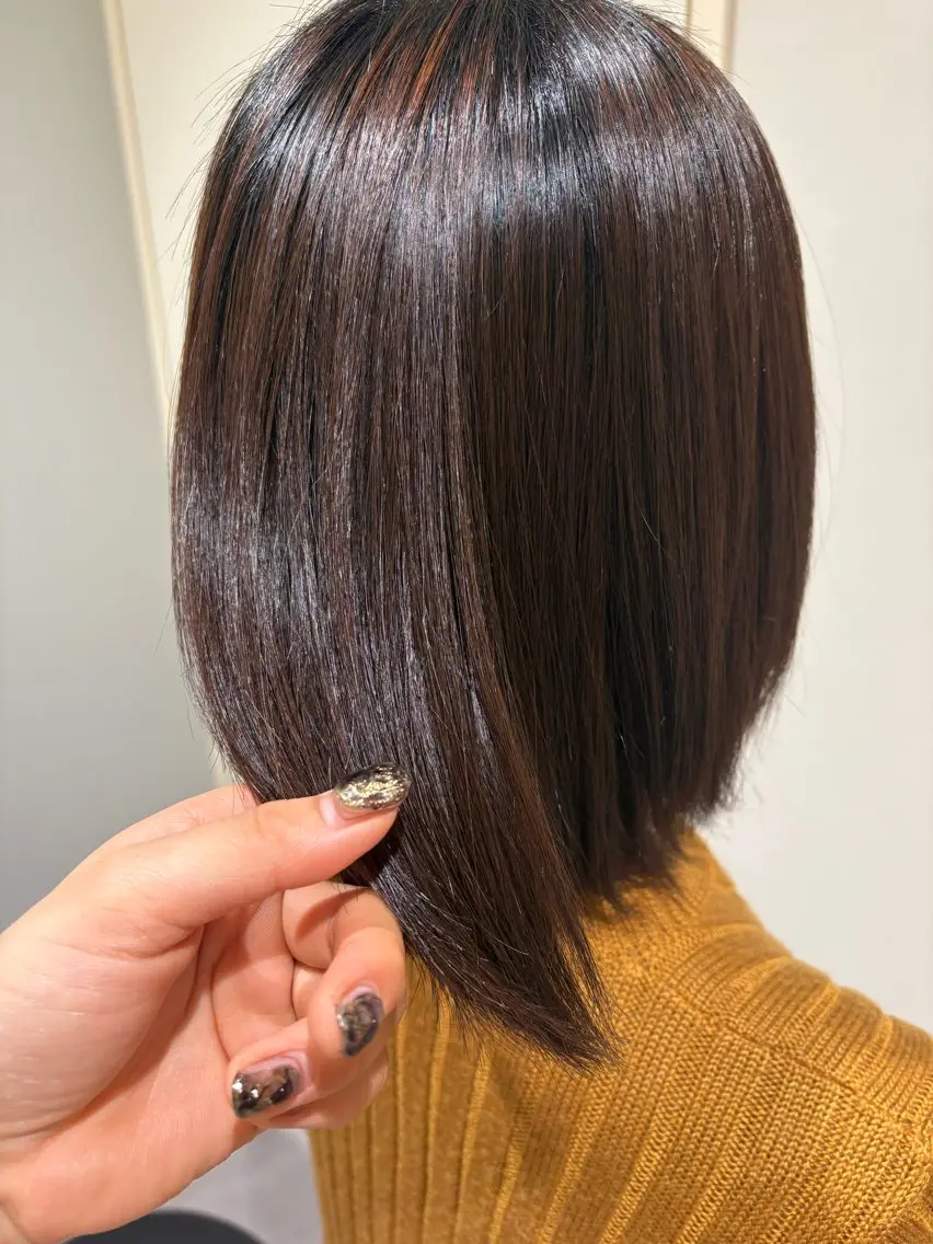 ミディアム 縮毛矯正 縮毛矯正 安田 佳純歩のヘアスタイル
