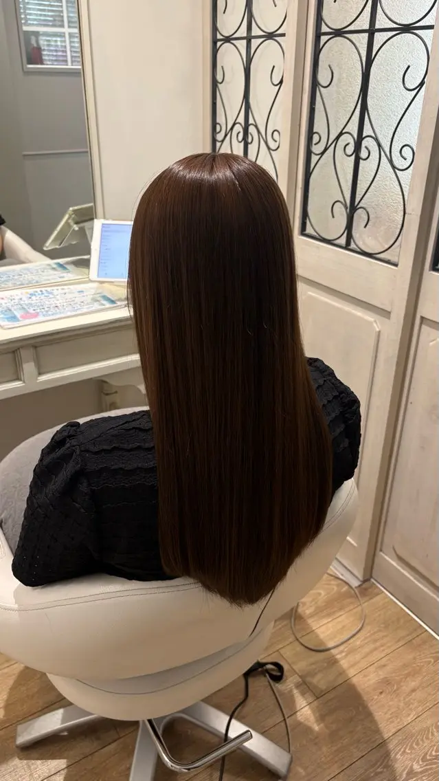 ミディアム カラー カット ヘアカラー 似合わせ 顔周りYUUGAのヘアスタイル
