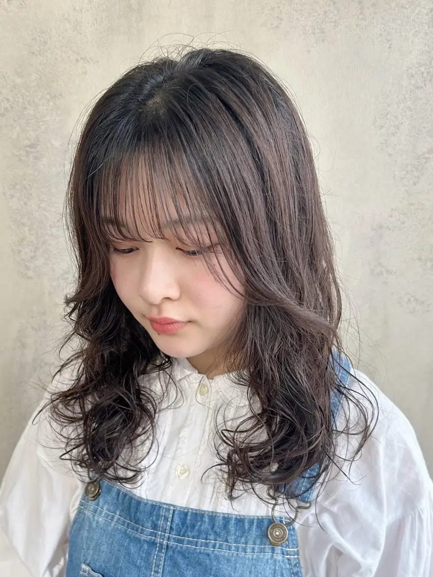 ミディアム パーマ ミディアムパーマ カット ヘアカラー パーマ RINO/似合わせ /女性専用𖧷のヘアスタイル
