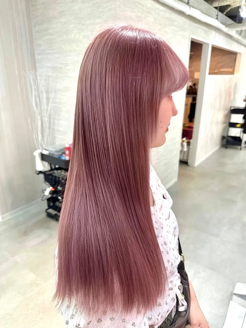 ロング カラー ヘアカラー トリートメント Rio🎀ブリーチ なし透明感♡顔周り♡のヘアスタイル