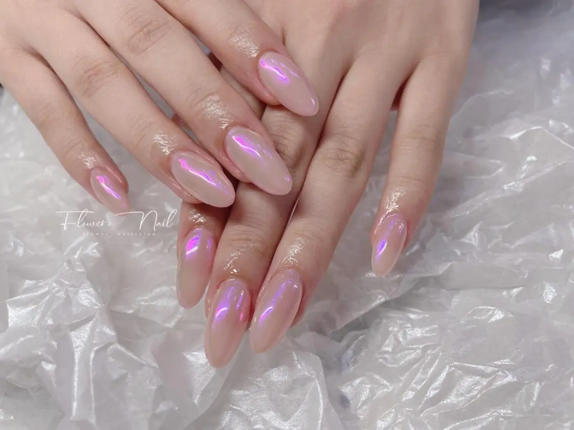ネイル ミラーネイル Flower nailのネイルデザイン