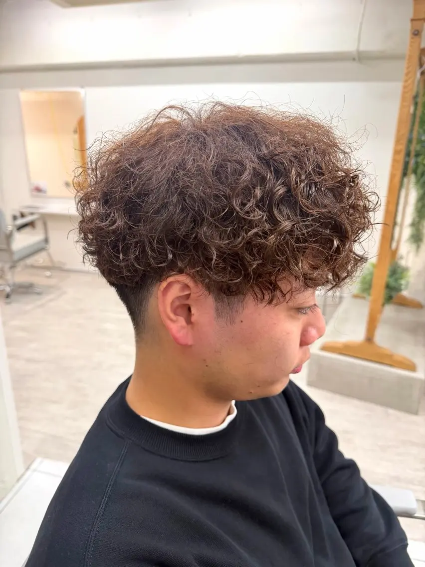 パーマ メンズ メンズパーマ プードルパーマ プードルパーマ カット パーマ メンズパーマ 朝ラクセット 颯のヘアスタイル