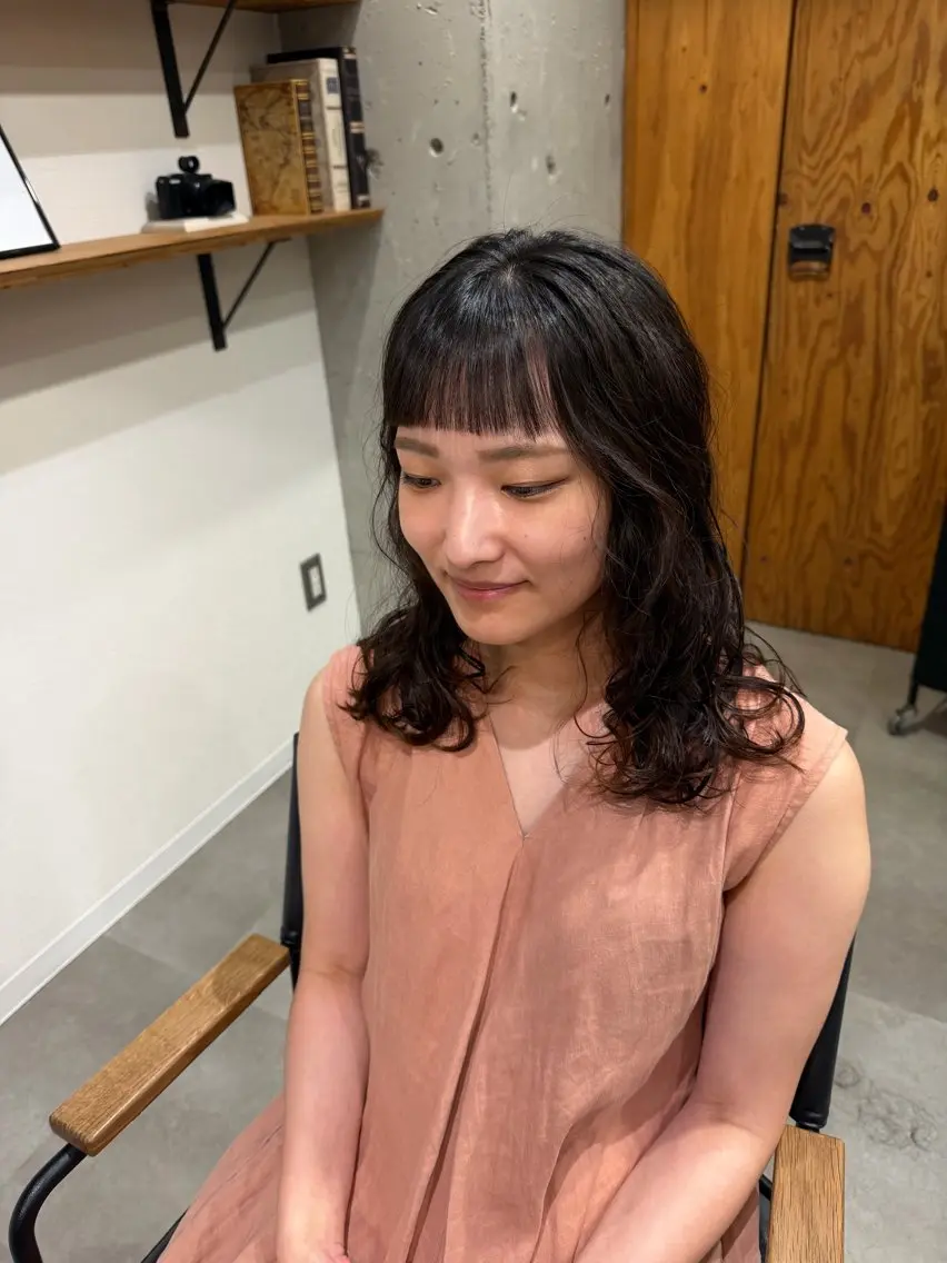 セミロング パーマ 心斎橋/透明感カラー 🫧アサノハルカのヘアスタイル
