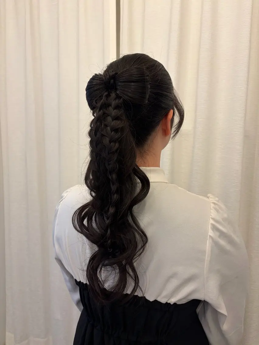 ヘアアレンジ ポニーテール ヘアセット saya🍀/透明感 カラー/ヘアセットのヘアスタイル
