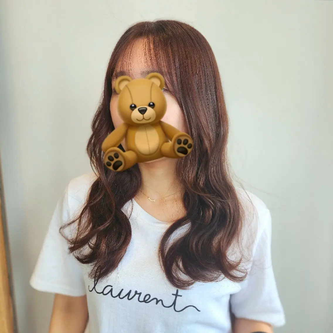 ロング カラー ブラウンカラー 韓国風ヘア シールエクステ🎀 ホシノ🕒ユウカのヘアスタイル