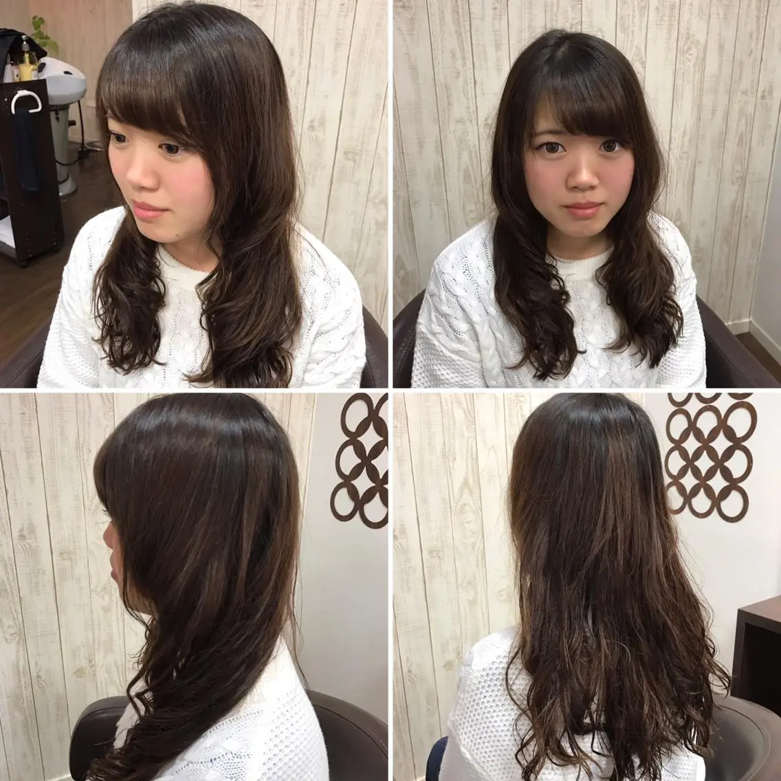 ミディアム セミロング ロング パーマ ユウ イチのヘアスタイル