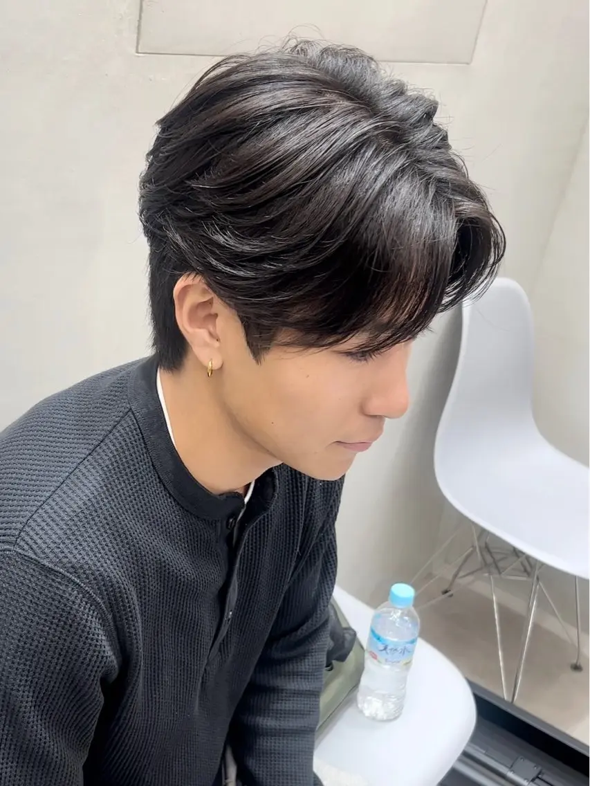 パーマ メンズ 曲がる縮毛矯正 LIBER 　岩名のヘアスタイル