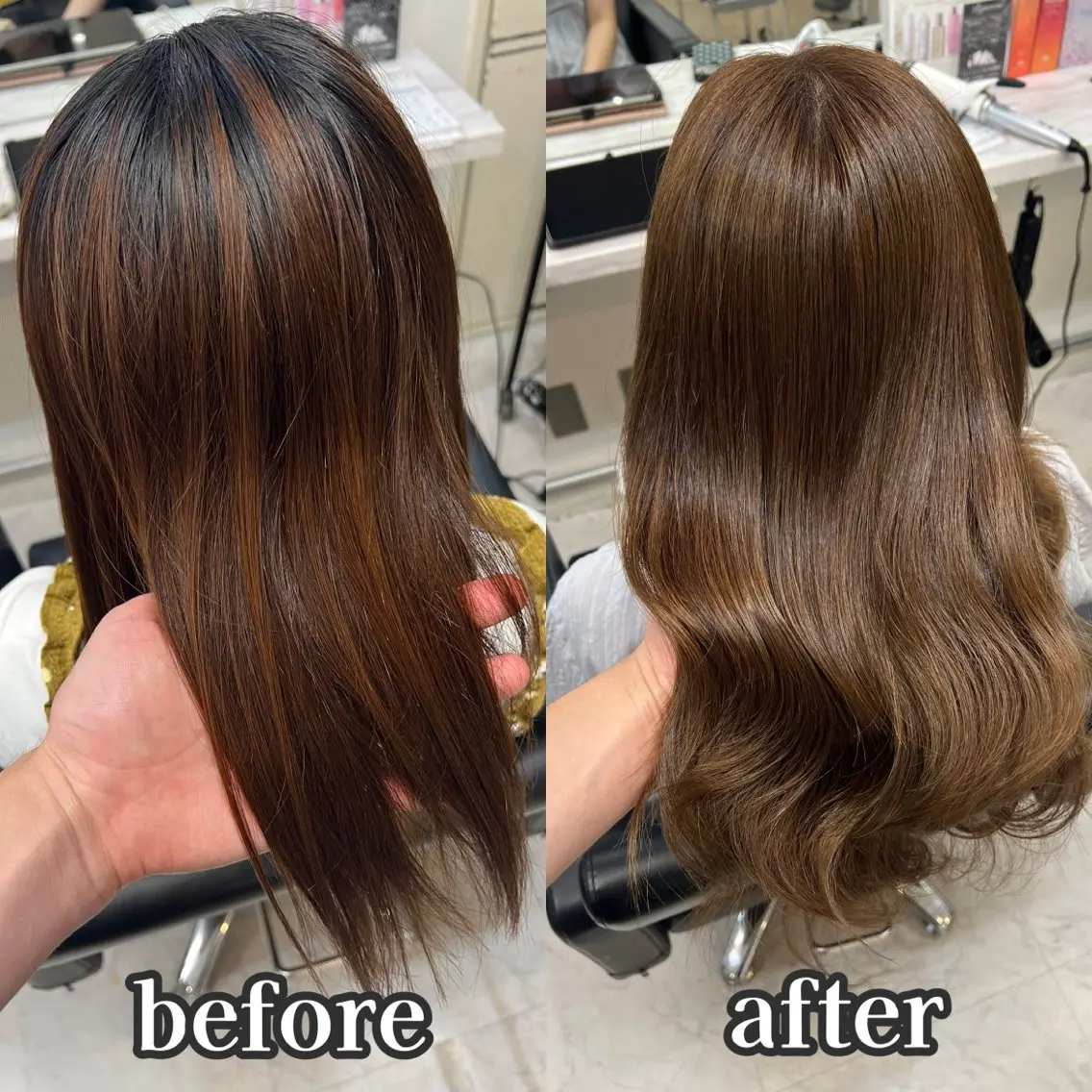 ロング カラー ベージュカラー ブリーチ ダブルカラー ブリーチなしカラー オリーブベージュ カット ヘアカラー トリートメント ✨レイヤー/髪質改善 /エクステ✨ナカムラのヘアスタイル