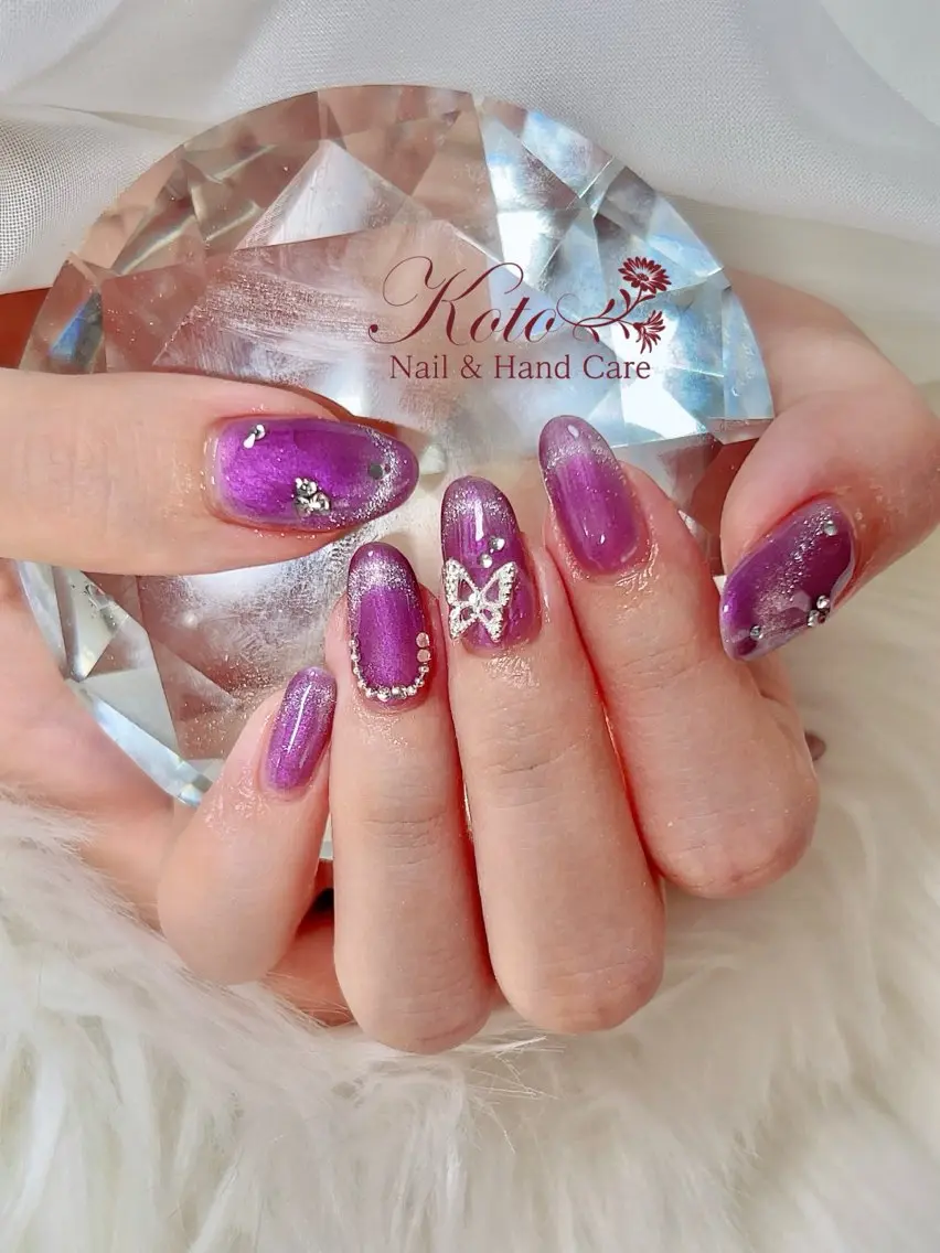 ネイル 長さ出し ジェルネイル 持ち込み ニュアンスネイル 赤色 ハンドネイル Nail Salon KOTOのネイルデザイン