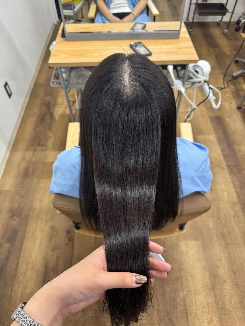 ロング カット 縮毛矯正 miu-YUCCA モデル様募集中のヘアスタイル