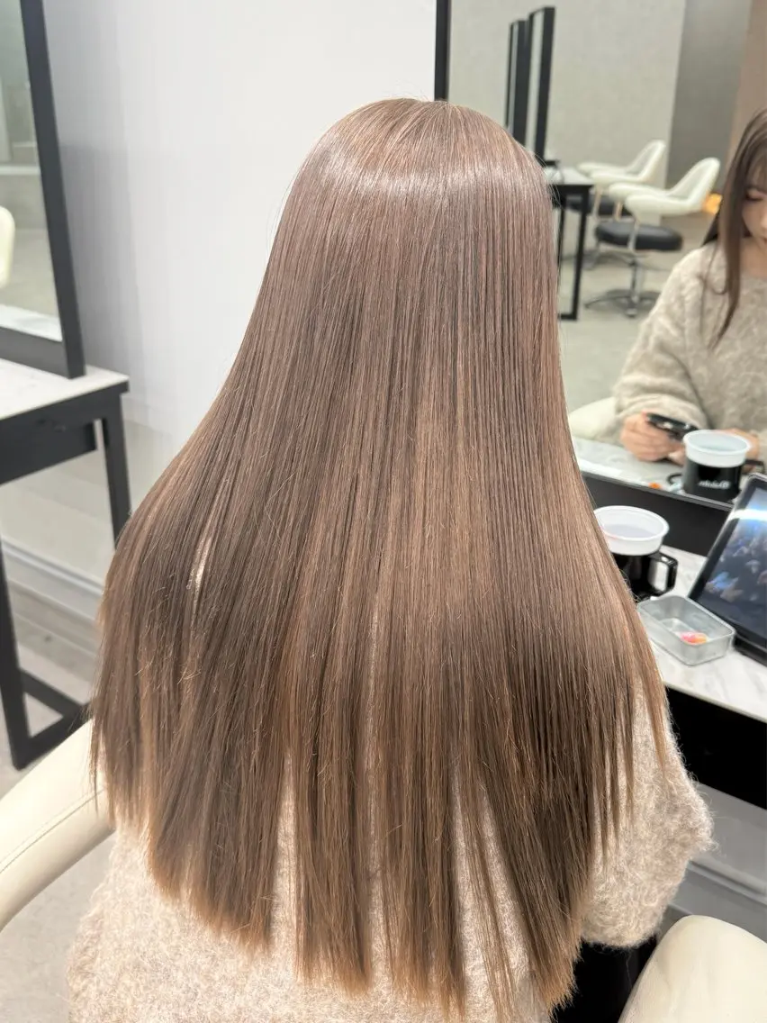 カラー ベージュカラー ミルクティーベージュ ヘアカラー トリートメント ハイトーン/ Runa⟡.·のヘアスタイル