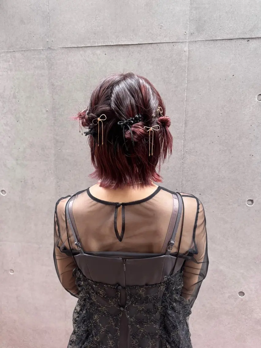 ショート ヘアアレンジ ヘアセット 🎗️【ヘアセット 美眉】吉川玲🎗️のヘアスタイル
