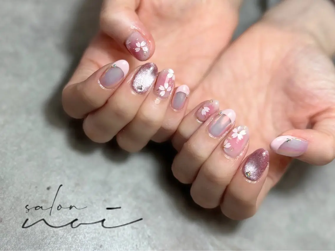 ネイル 春ネイル ハンドネイル salon noiのネイルデザイン