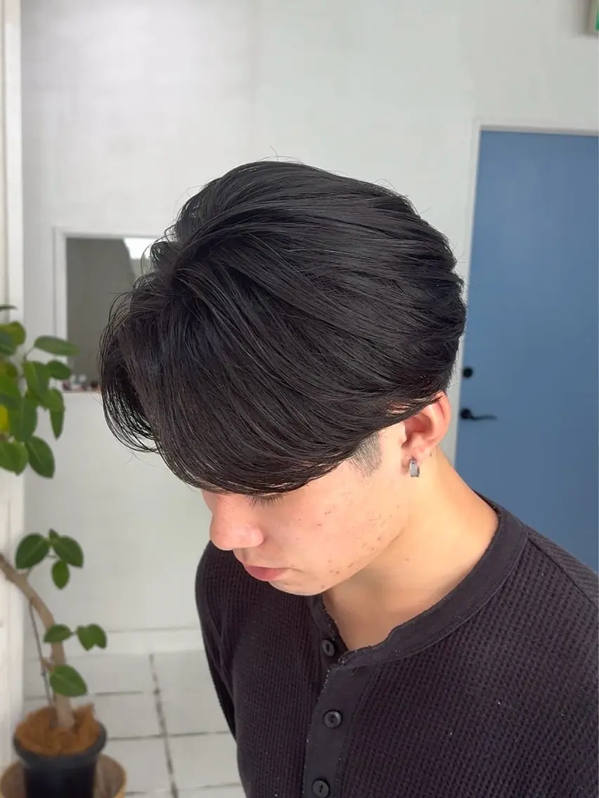 メンズ センターパート カット 阿部 渓太のヘアスタイル