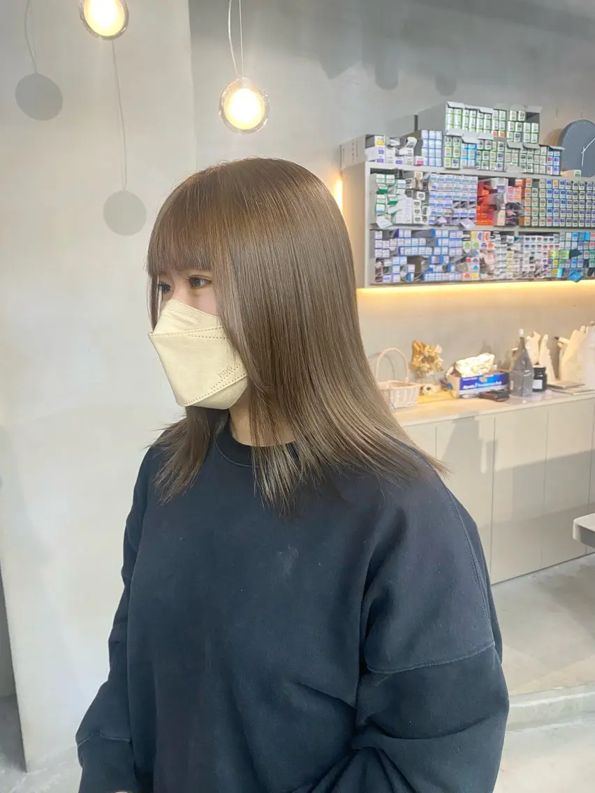 ミディアム カラー ヘアカラー 前橋 姫奈のヘアスタイル