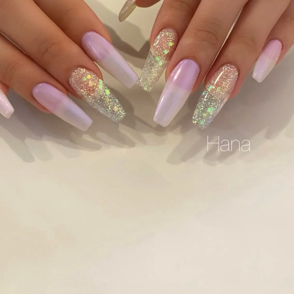 ネイル ラメ(グリッター) ネイルチップ HANA /NOEM nailsalonのネイルデザイン