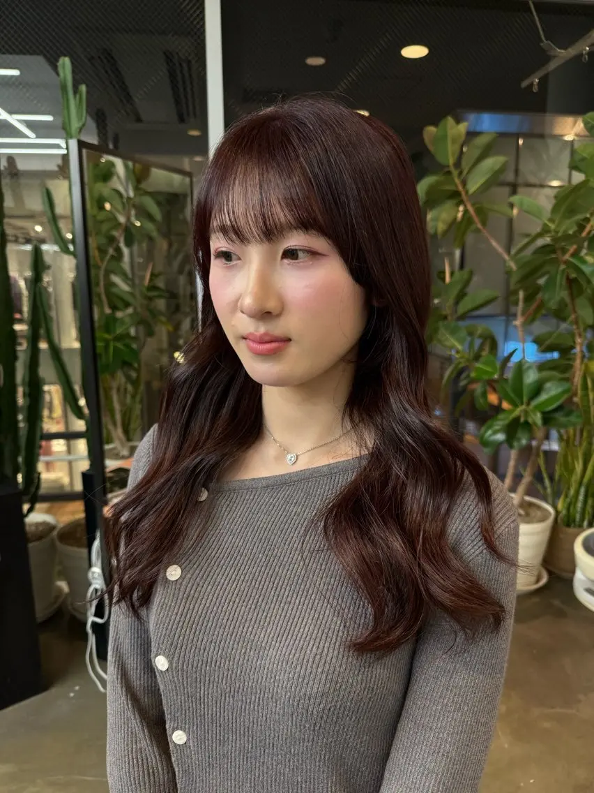 ロング ヘアカラー たかしな けいなのヘアスタイル
