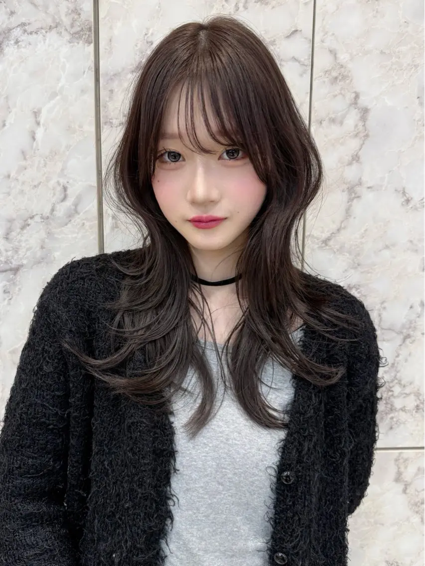ロング ハッシュカット 韓国風ヘア カット ヘアカラー トリートメント レイヤーカット/ 縮毛矯正/TERUのヘアスタイル