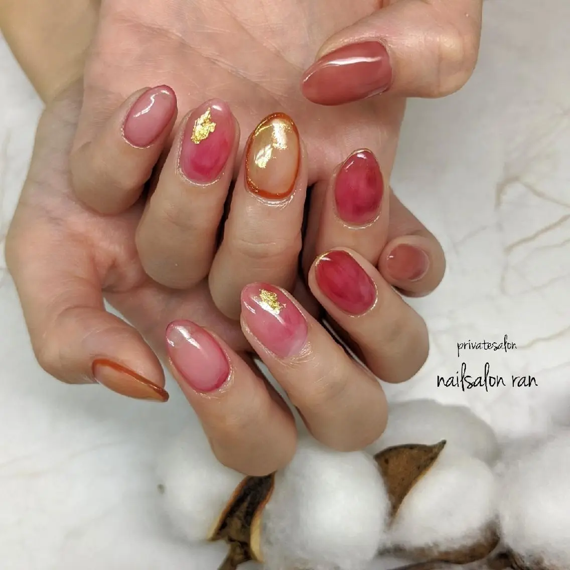 ネイル 持ち込み ニュアンスネイル nailsalon ranのネイルデザイン