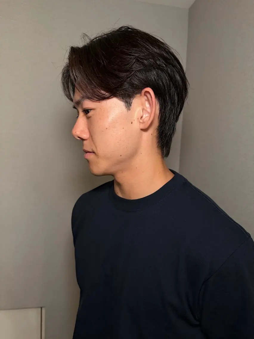 ショート パーマ メンズ カット パーマ センターパート特化 井上健太のヘアスタイル
