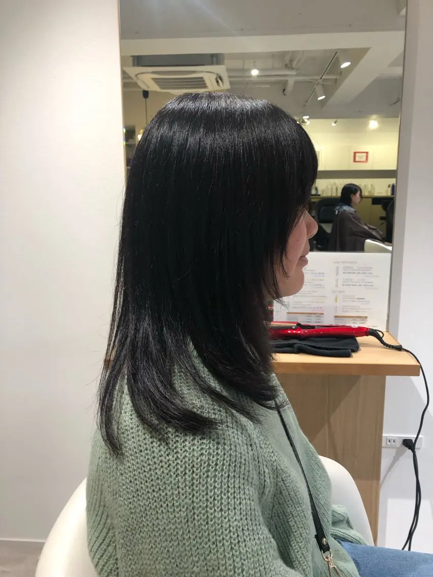 ミディアム 顔周りカット レイヤーカット soy kufu 川勝のヘアスタイル