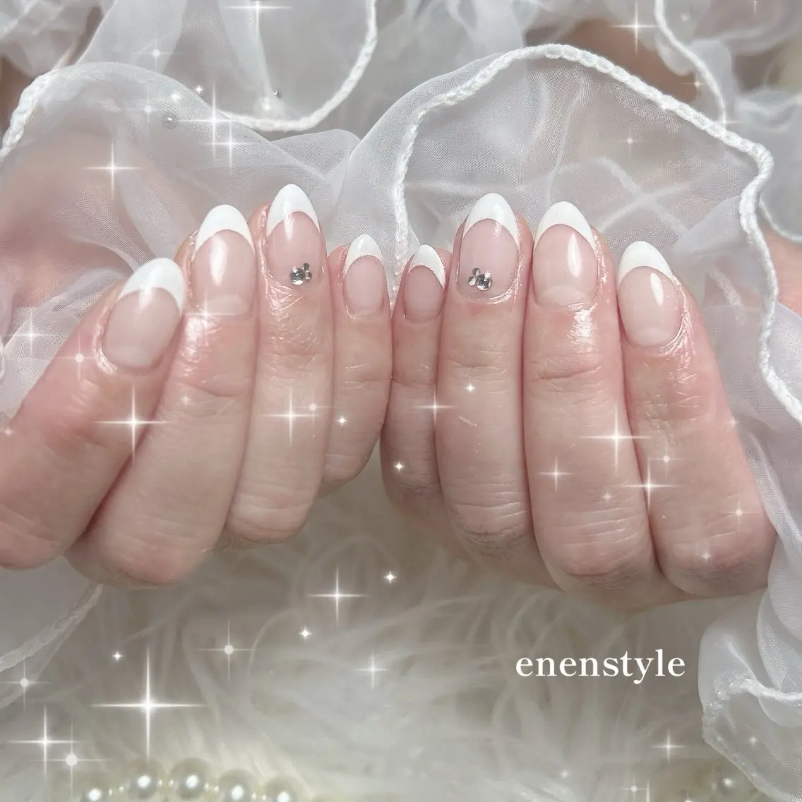 【オフあり】フレンチネイル🎀🫧 爪に優しい削らないジェルを使用🌟の写真