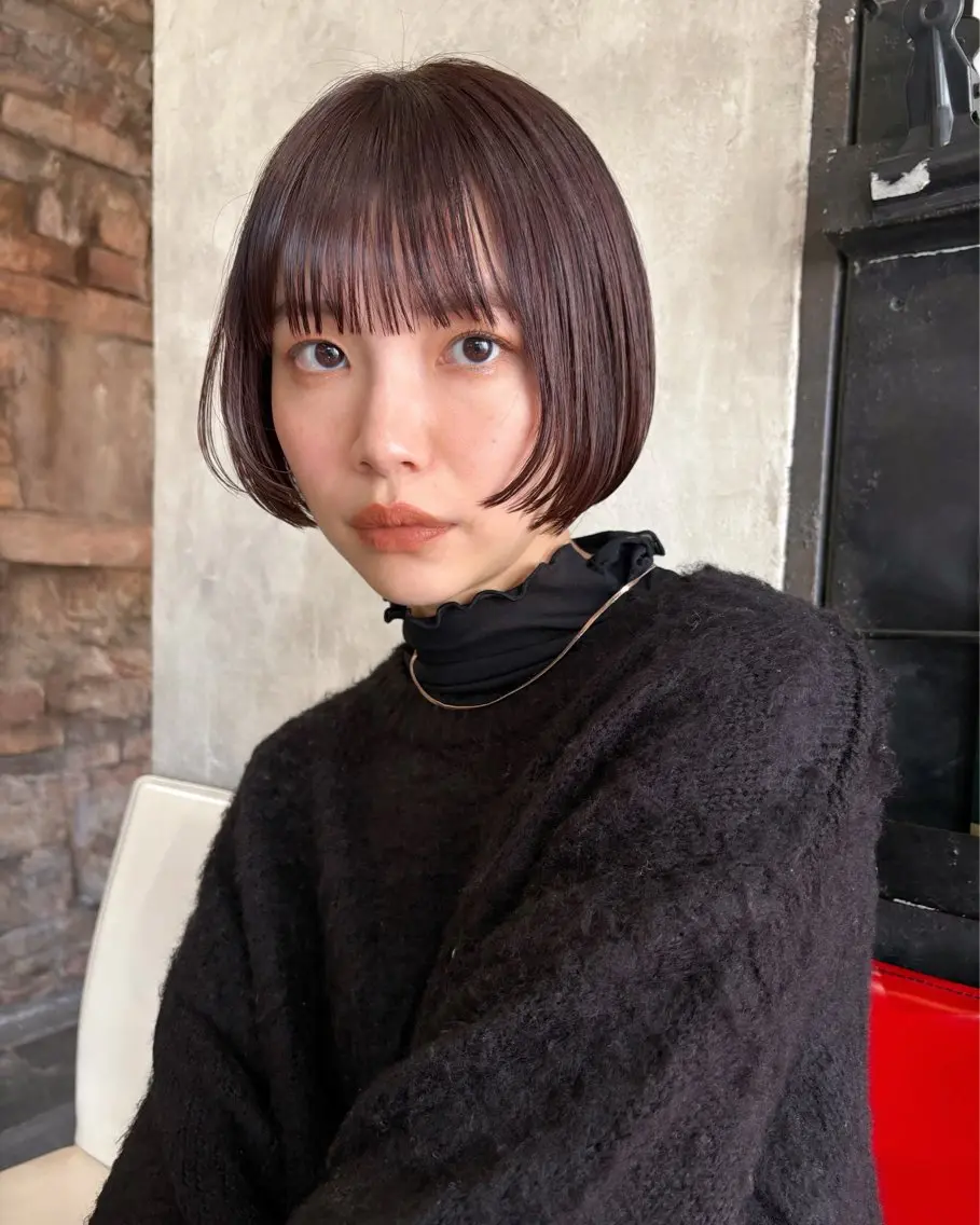 ショート ボブ カット ヘアカラー 結莉/ボブ/ 縮毛矯正のヘアスタイル